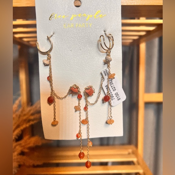 Free People Jewelry - Free People Ear Party Dripping Stones Boho Ear Cuff Earrings